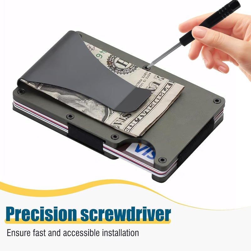 MILake Wallet Money Clip Accessories Kit Compatible with The Ridge RFID Minimalist Metal Wallets, Repair Parts Set Includes Replacement Parts with Screws, Cash Strap and Screwdriver - Image 5